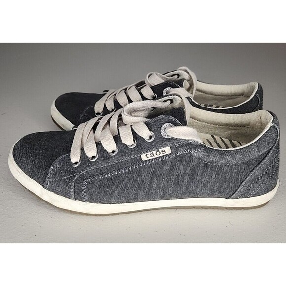 Taos Womens Star Charcoal Wash Canvas Fashion Sneaker Size 7 EU 36 - Picture 1 of 8